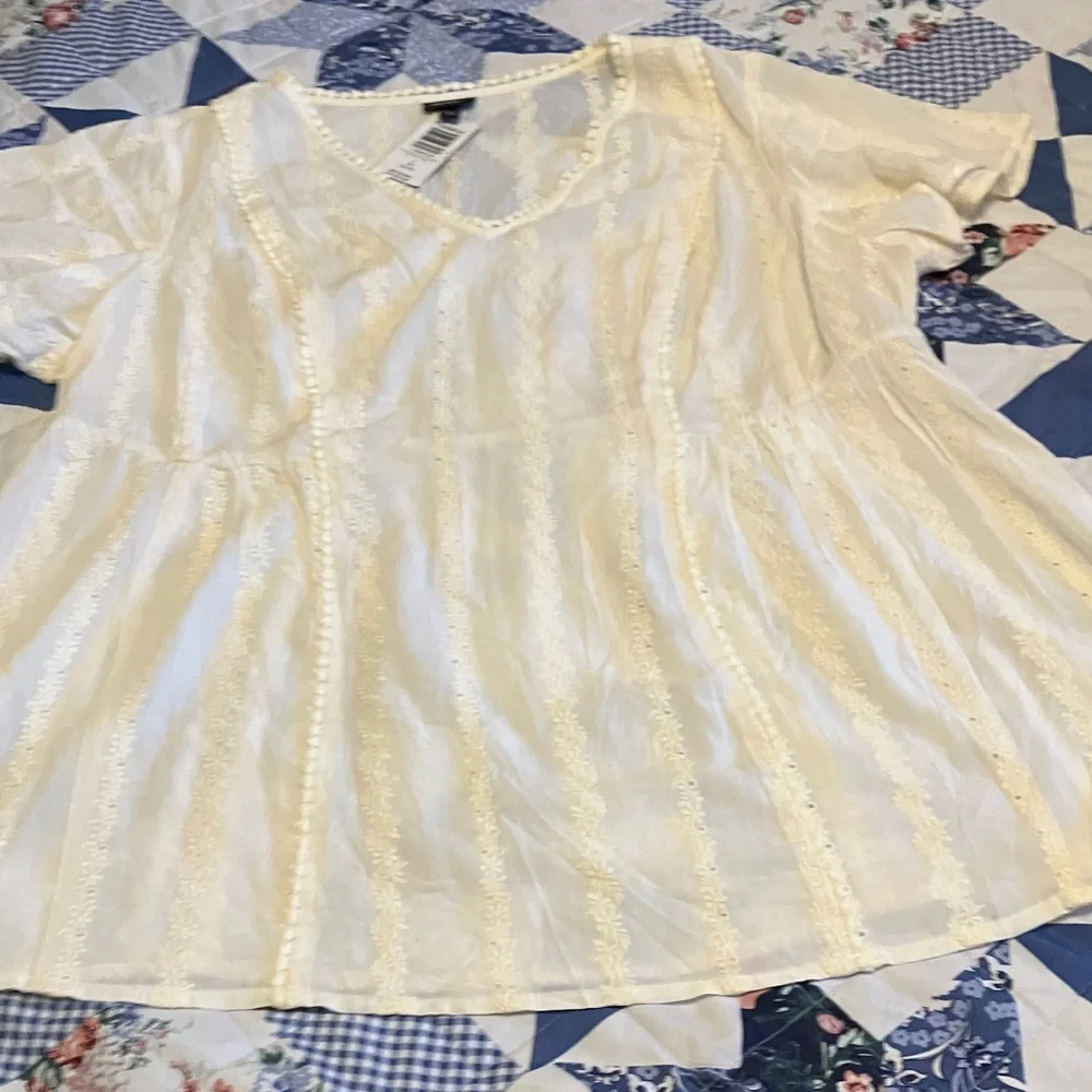 Torrid Cream Blouse with Embroidered Details - Picture 2 of 7